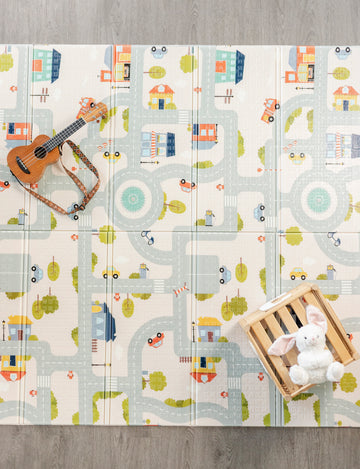 Yokina City Folded Reversible Waterproof Baby Play Mat - Erbanica