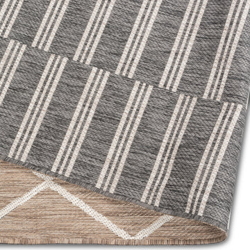 GreyStone Geometric Taupe Grey Indoor Outdoor Rug - Erbanica