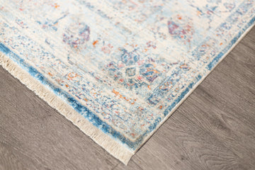 Heriz Vintage Inspired Premium Blue Multi RugVintage indoor area rug, traditional area rug, ultra soft, tassel, carpet