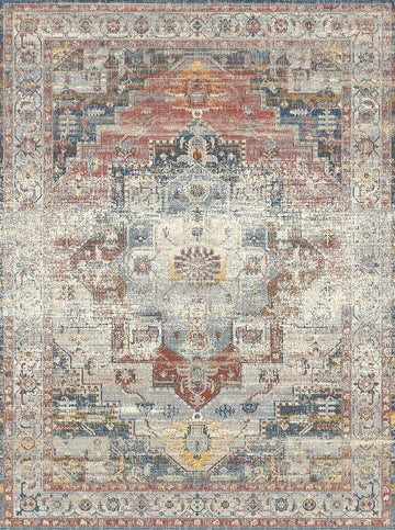 Jaipur Vintage Inspired Premium Rust Multi RugVintage indoor area rug, traditional area rug, ultra soft, tassel, carpet