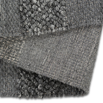 Hygge Charcoal Indoor Wool Rug - Erbanica