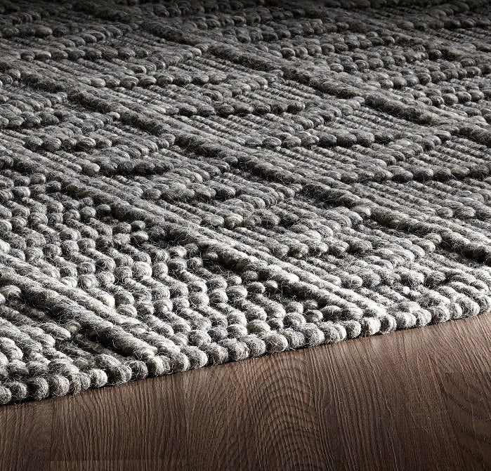 Aspen PL48 Anthracite Wool Indoor Rug - Erbanica
