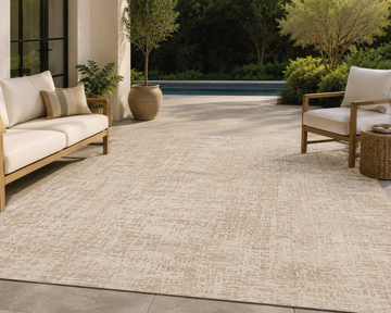 Sahara Abstract Ivory & Beige Indoor/Outdoor Rug - Erbanica
