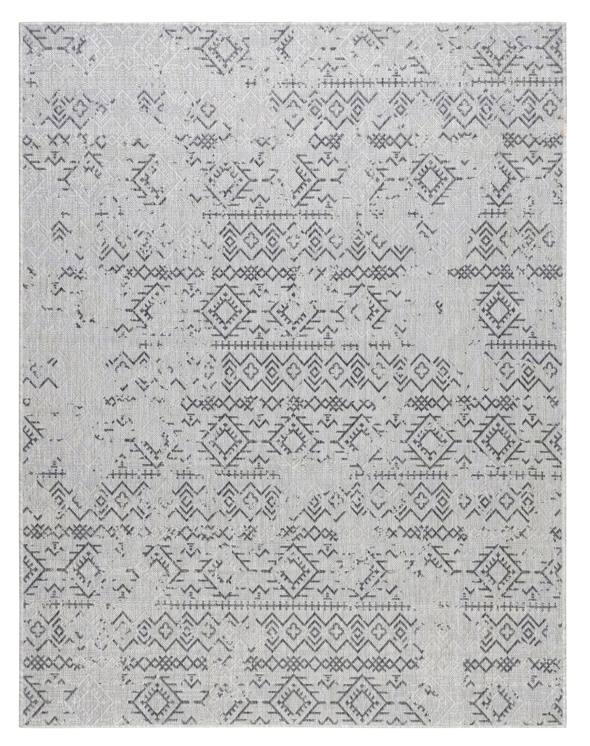 Quick Dry Durable Indoor Outdoor Rug for Patio and Deck Easy to Clean Transitional Grey