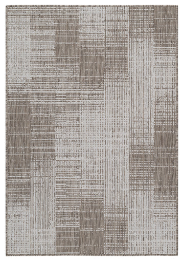 Silver Beige Strokes Quick Dry Indoor Outdoor Rug