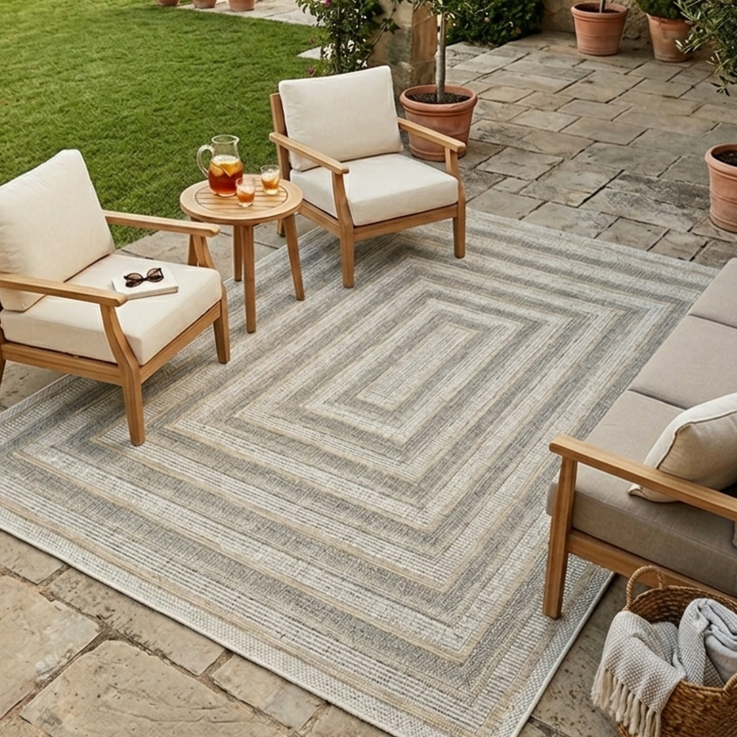 Quick Dry Indoor Outdoor Rug for Patio Backyard Deck Balcony Terrace Garden Pool Side Summer Extra Durable UV Protected Easy to Clean - Erbanica