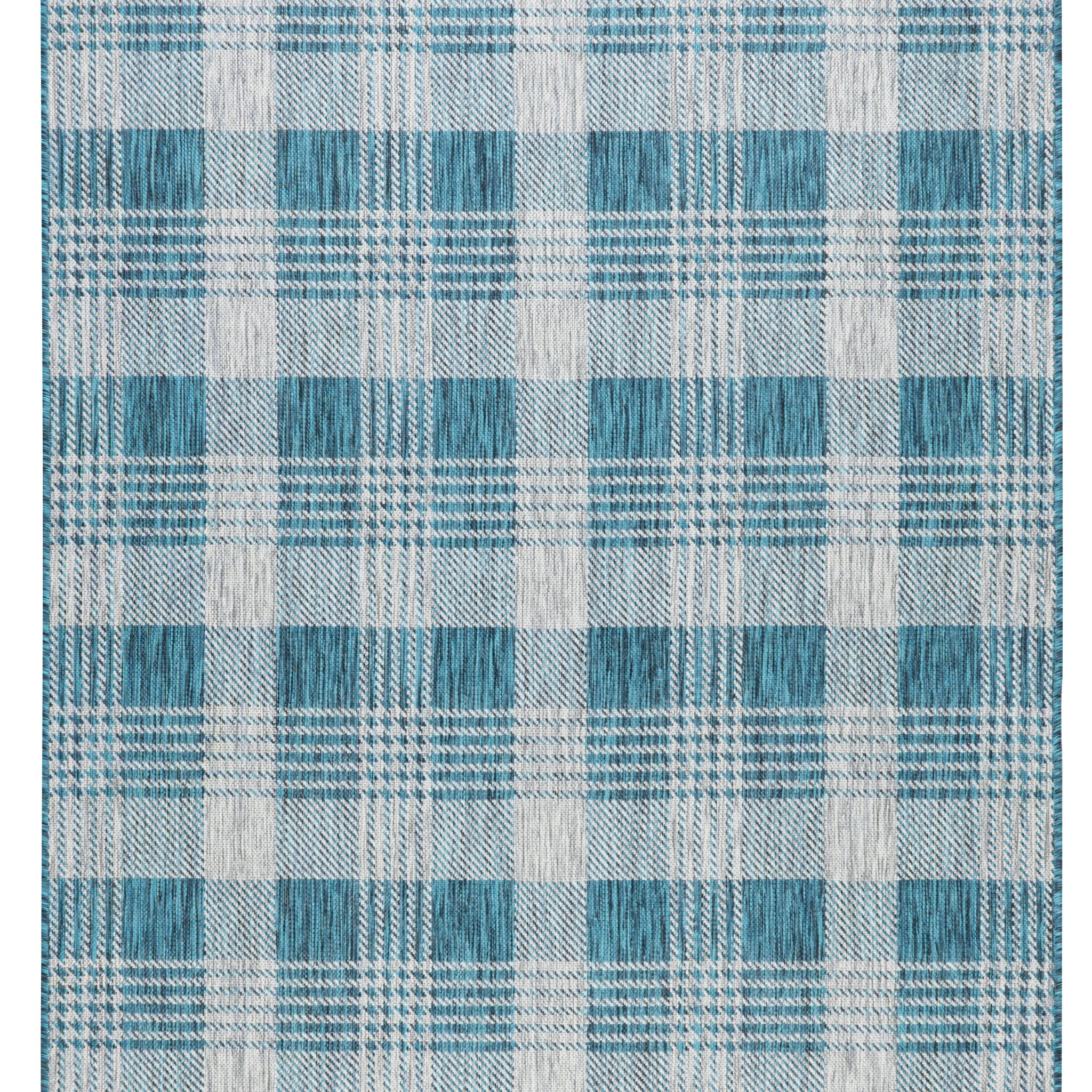 Silver Sage Checks Quick Dry Indoor Outdoor Rug