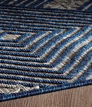 Tapis contemporain moderne en polypropylène treillis noir gris