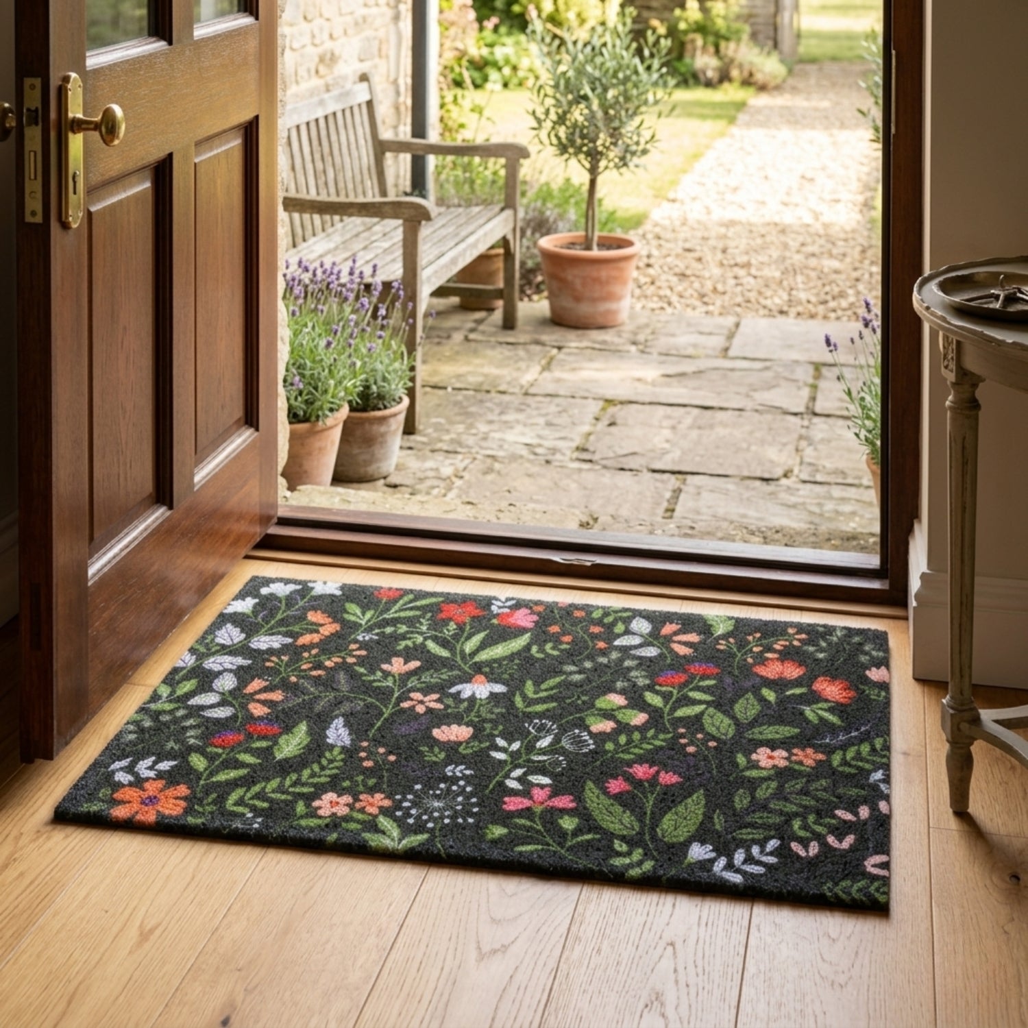 Matologie Gothic Floral Easy Clean Indoor-Outdoor Door Mat - Erbanica