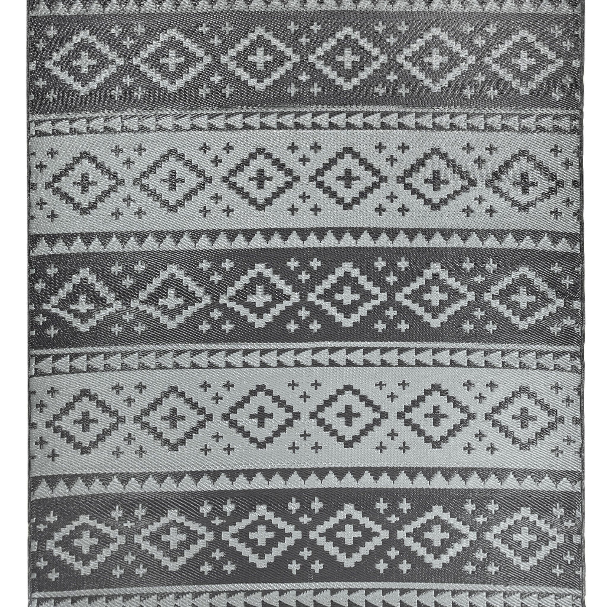 Fiesta Dark Grey 50140 Indoor/Outdoor Plastic Rug