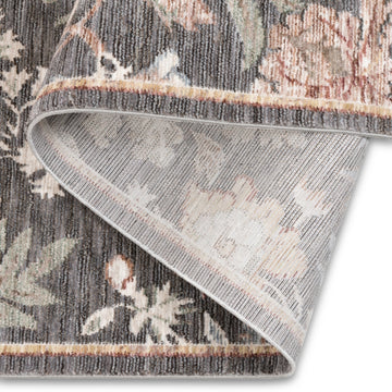 Tapis gris beige de qualité supérieure d'inspiration vintage Farahan