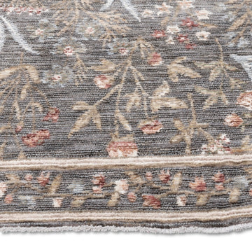 Tapis gris beige de qualité supérieure d'inspiration vintage Farahan