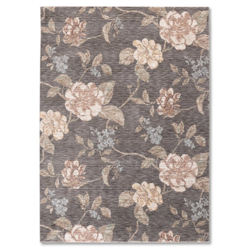 Tapis gris beige de qualité supérieure d'inspiration vintage Farahan