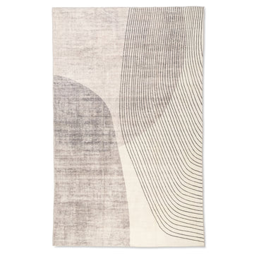 Modern Abstract Ultra-Soft Ivory Washable Rug - ExclusiveOffer