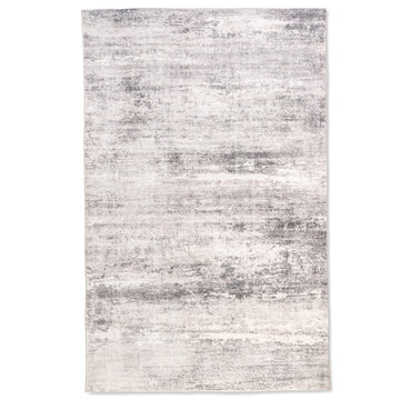 Distressed Abstract Ultra-Soft Ivory Washable Rug