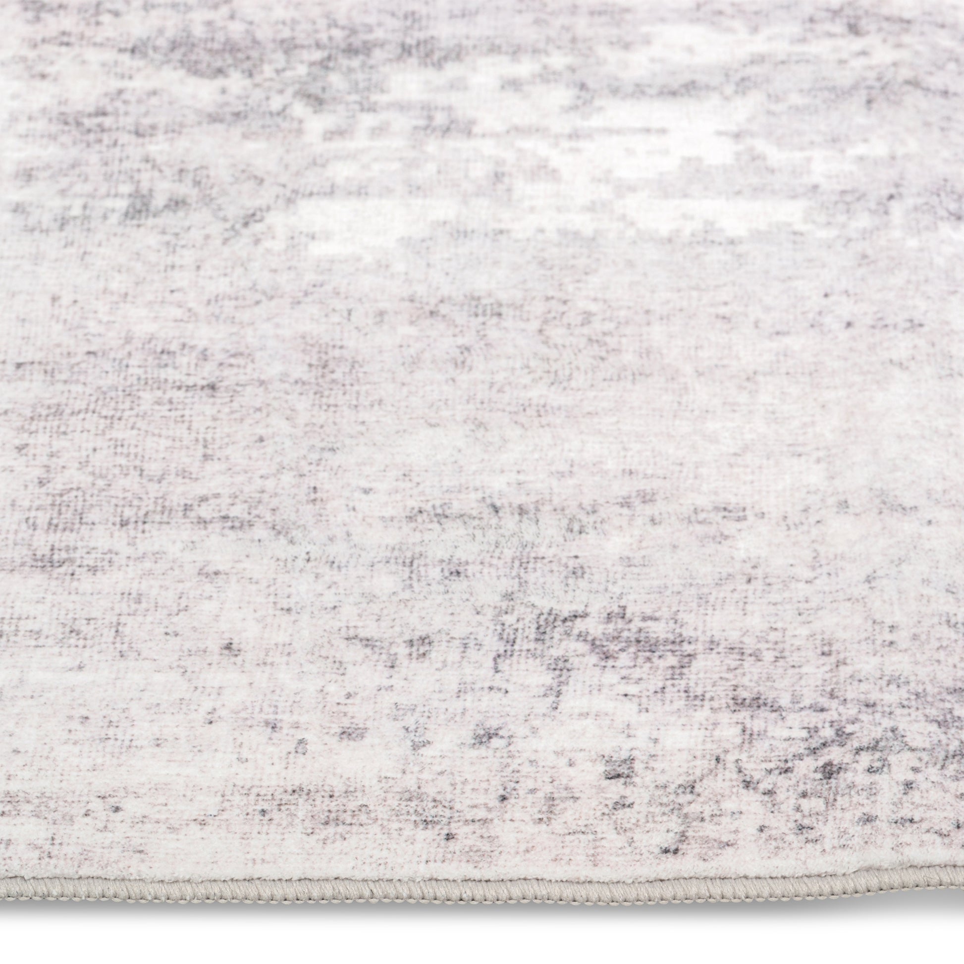 Distressed Abstract Ultra-Soft Ivory Washable Rug