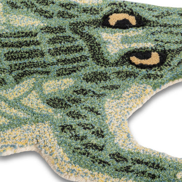 Kids Jungle Animal Cutout Crocodile Wool Rug
