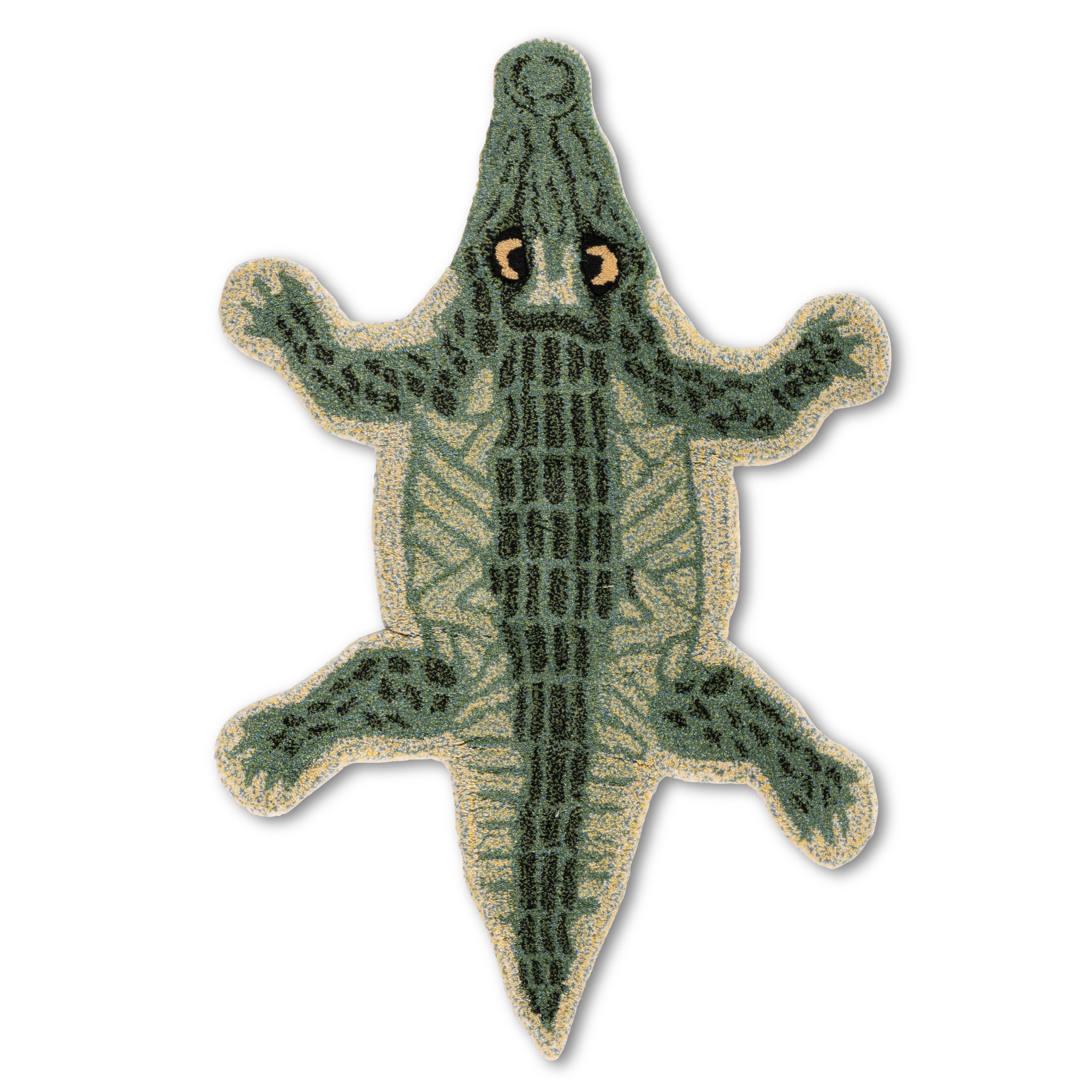 Kids Jungle Animal Cutout Crocodile Wool Rug