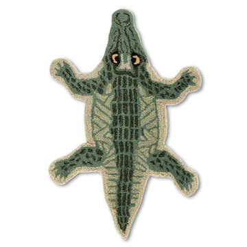Kids Jungle Animal Cutout Crocodile Wool Rug