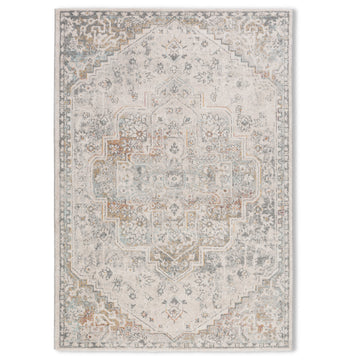 Tapis gris beige de qualité supérieure d'inspiration vintage Farahan