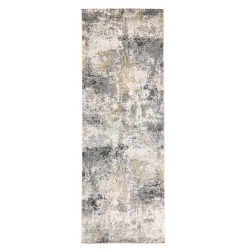 Modern Charcoal Distressed Runner Rug