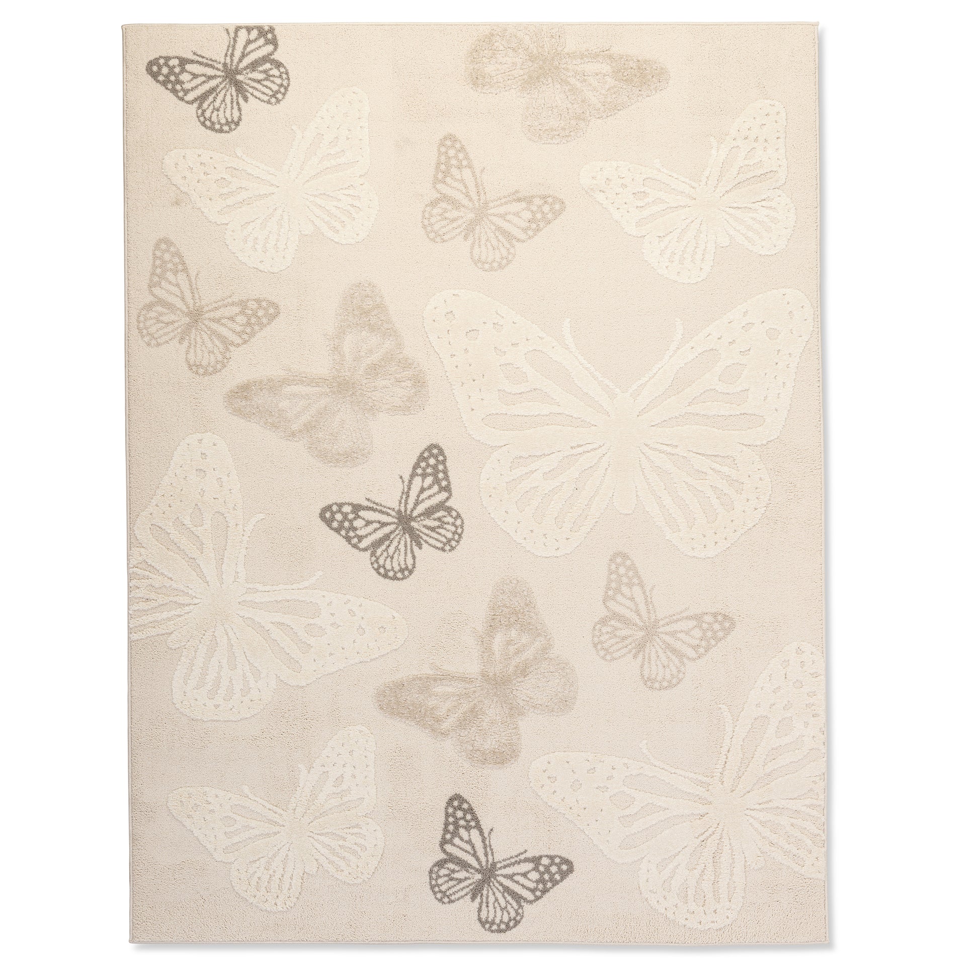 Top Image of Cute Butterfly Pastel Kids Rug