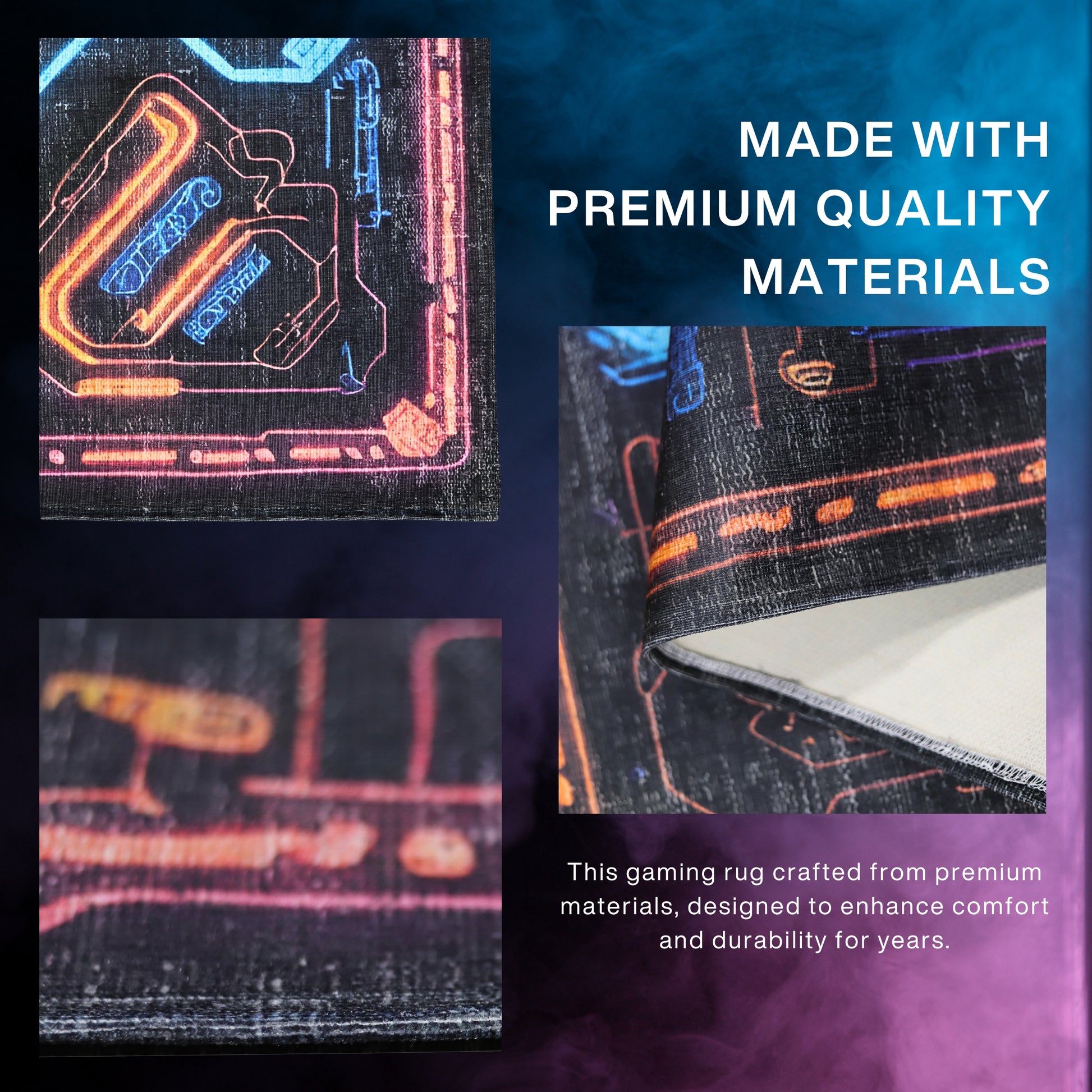 Neon Console Gaming Arcade Machine Washable Indoor Area Rug