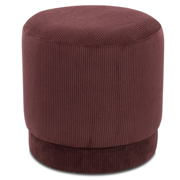 Lume Mulberry Retro Round Corduroy Pouf