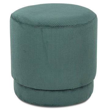 Lume Juniper Retro Round Corduroy Pouf