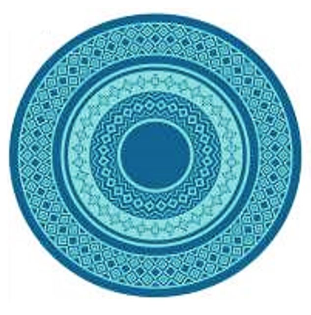 Fiesta Round Blue Indoor/Outdoor Plastic Rug