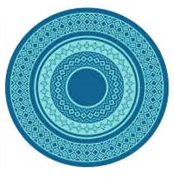 Fiesta Round Blue Indoor/Outdoor Plastic Rug