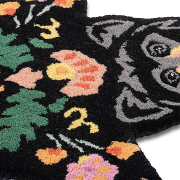 Kids Jungle Animals Bear Floral Wool Rug