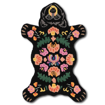 Kids Jungle Animals Bear Floral Wool Rug