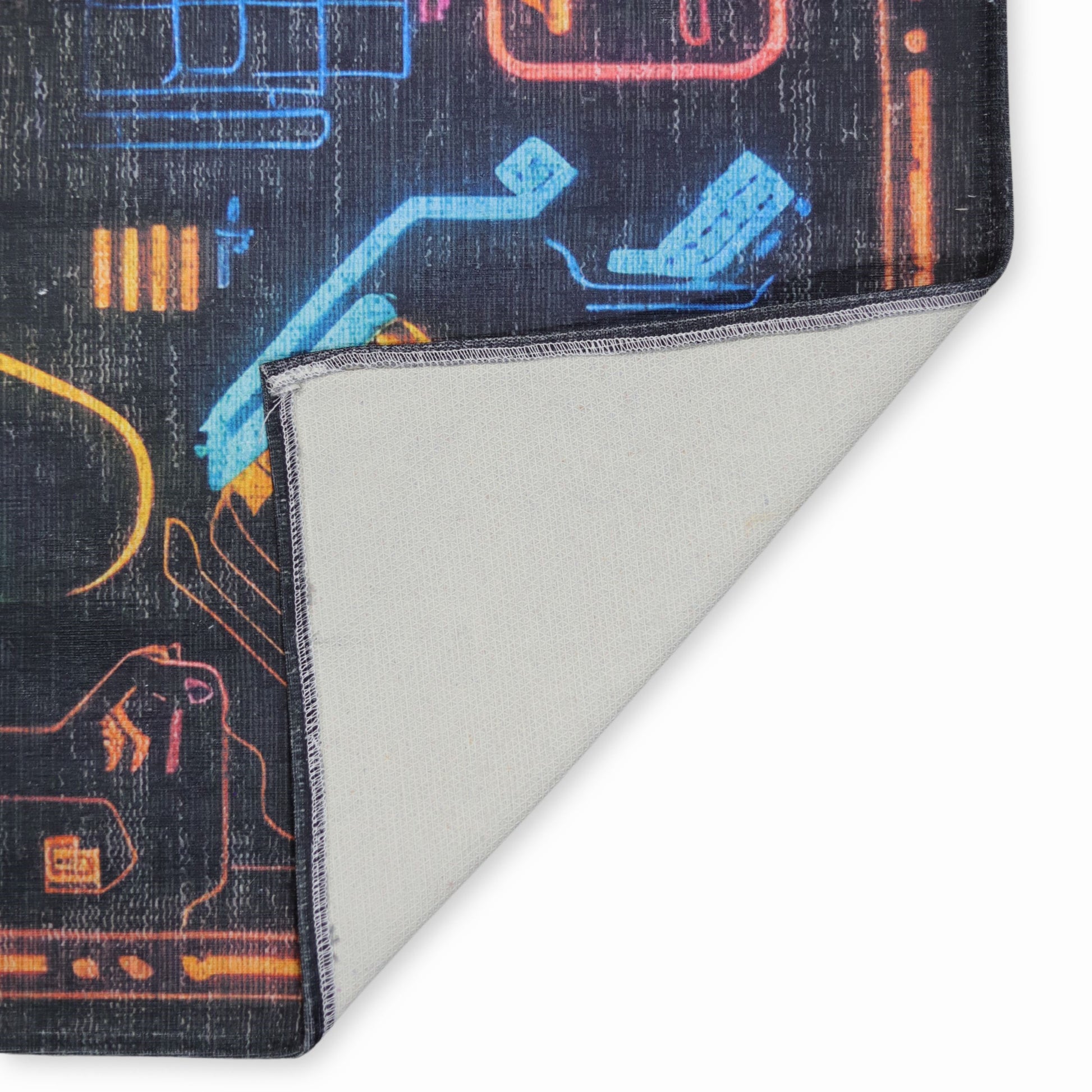 Neon Console Gaming Arcade Machine Washable Indoor Area Rug