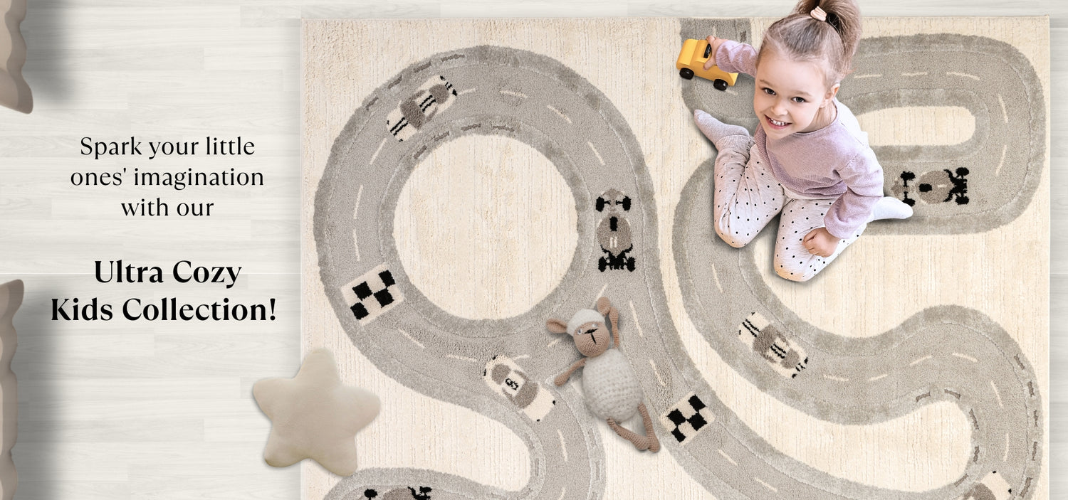 New Soft Cozy Kids Rug in Cute Pastel Colors