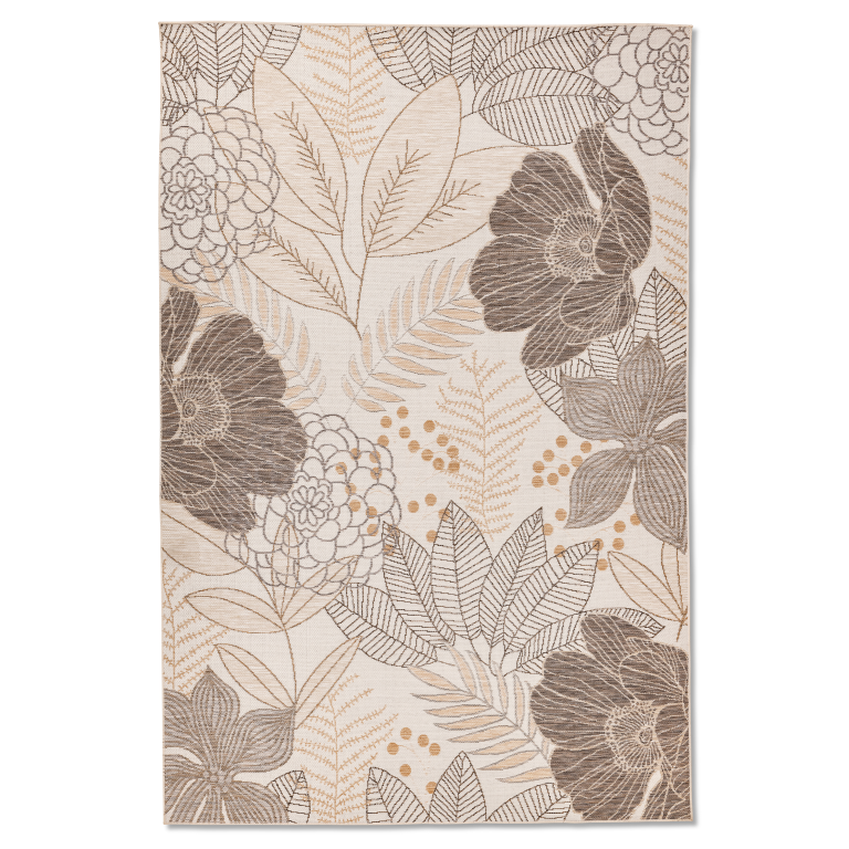 Whispers of Bloom Beige Outdoor Rug