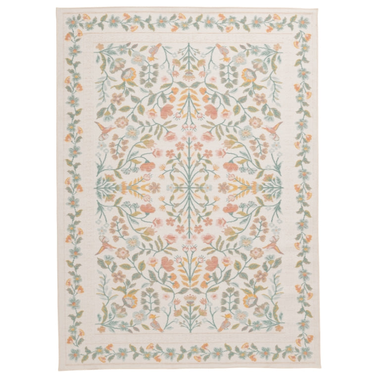 Heritage Botanical White Floral Indoor/Outdoor Area Rug - Erbanica