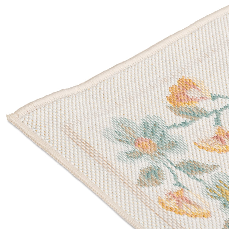 Heritage Botanical White Floral Indoor/Outdoor Area Rug - Erbanica