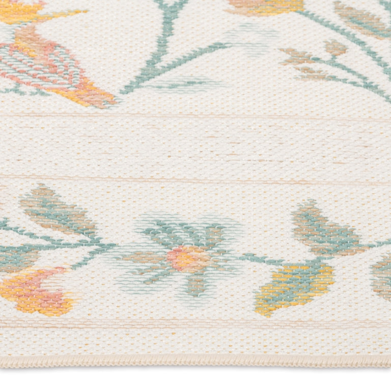 Heritage Botanical White Floral Indoor/Outdoor Area Rug - Erbanica