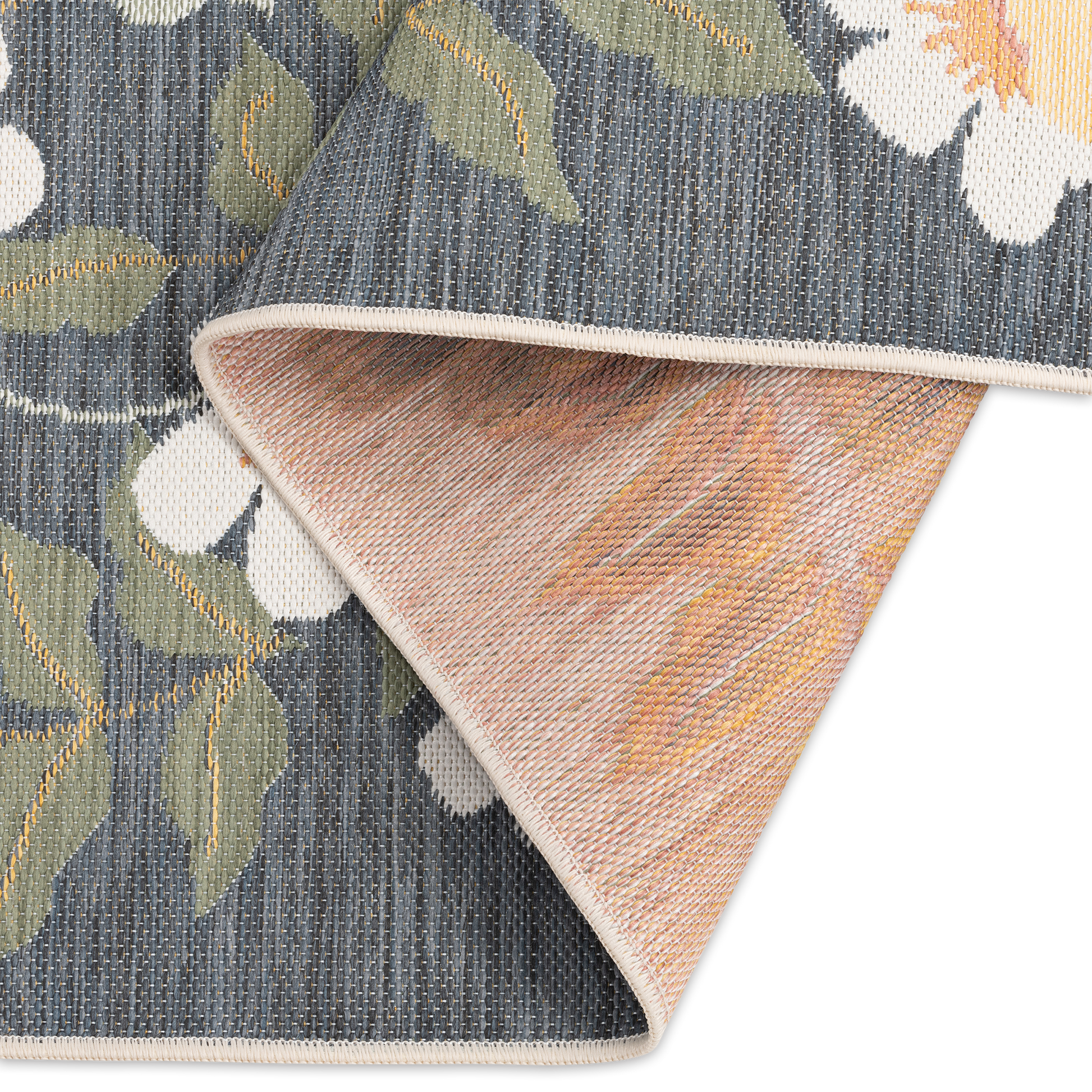 Midnight Blossom Grey Outdoor Rug - Erbanica