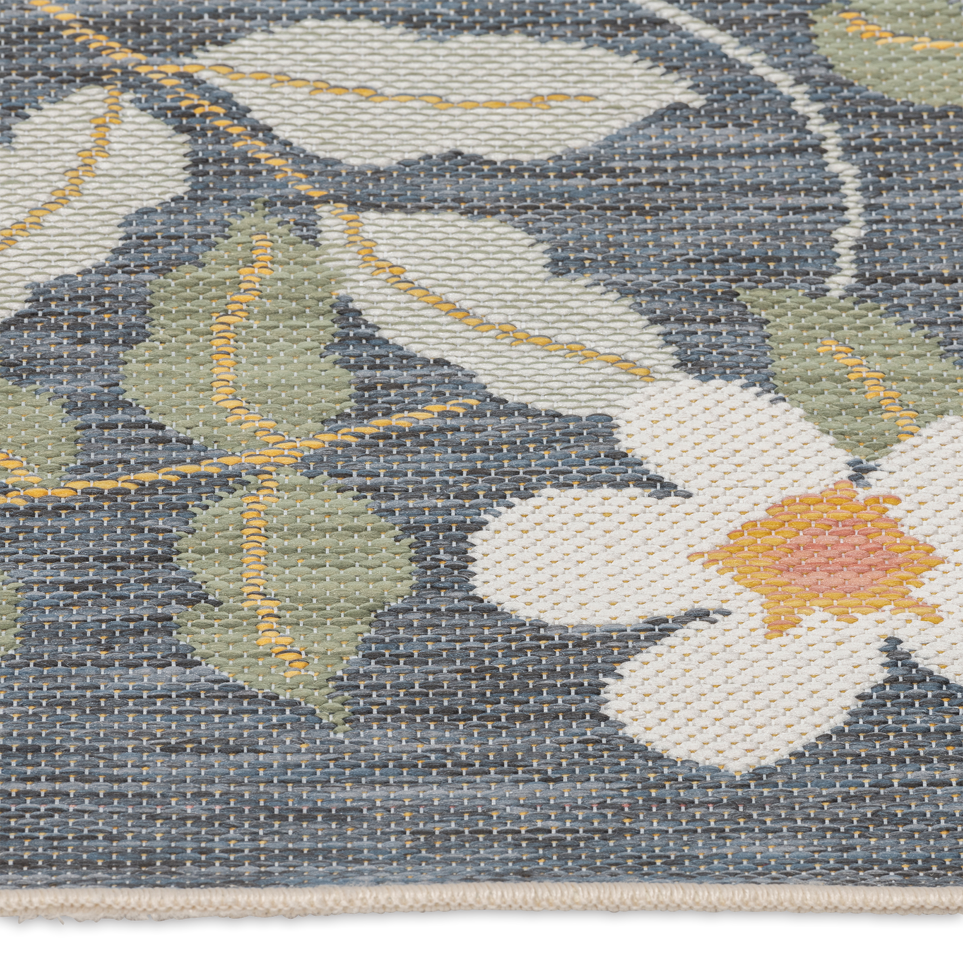 Midnight Blossom Grey Outdoor Rug - Erbanica