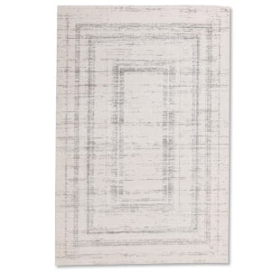 Modern Geometric Nomad Lines Grey Ivory Rug