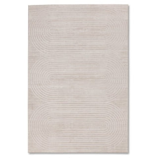 Modern Geometric Mid-Century Grey Ivory Rug