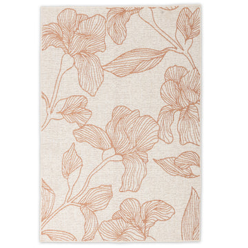 Wildflower Bloom Abstract Terracotta & Ivory Indoor/Outdoor Rug