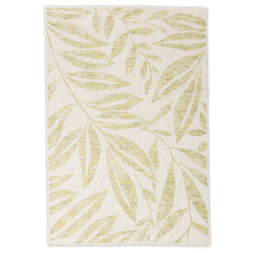 Willow Leaf Modern Indoor/Outdoor Rug – Sage & Ivory