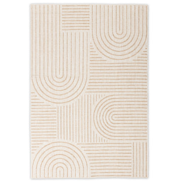 Portico Geometric Indoor/Outdoor Rug – Ivory & Sand
