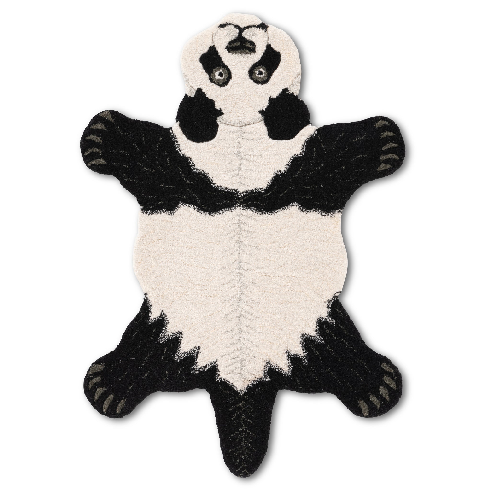 Kids Jungle Animal Cutout Panda Wool Rug