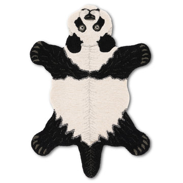 Kids Jungle Animal Cutout Panda Wool Rug