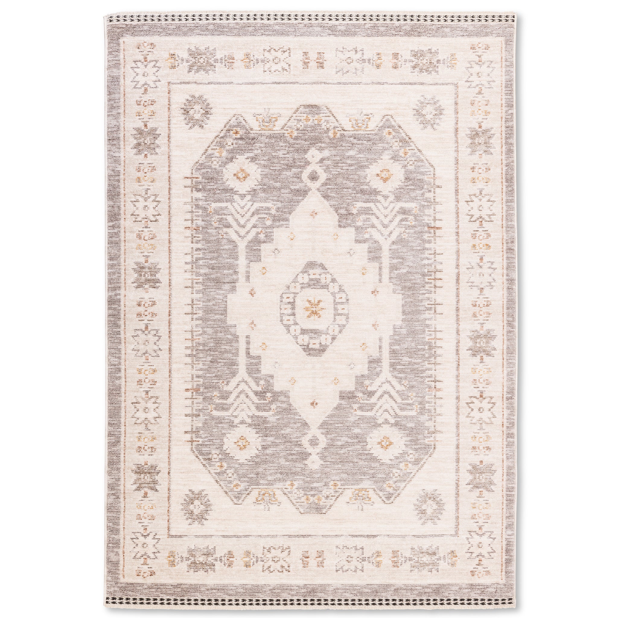 Harmony Cream Taupe Geometric Medallion Rug