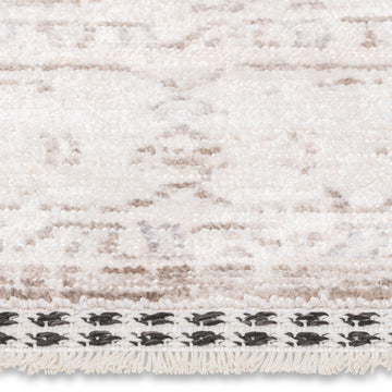 Tapis gris beige de qualité supérieure d'inspiration vintage Farahan